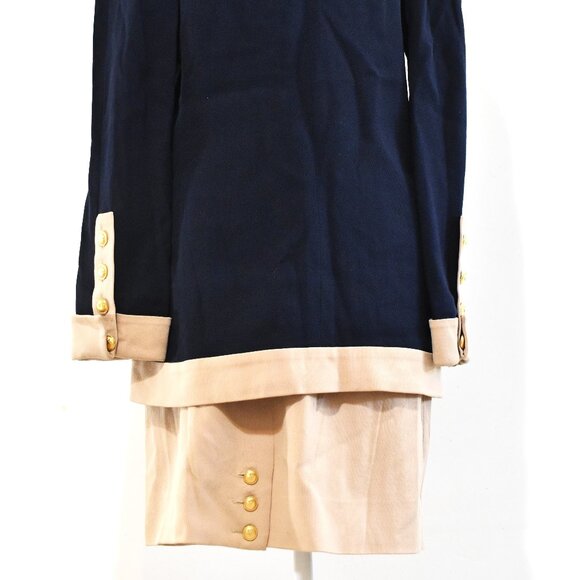 CHANEL Boutique Vintage Navy & Cream Blazer Skirt Suit Set – Gold Buttons - Picture 5 of 14